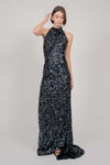 EXCLUSIVE SEQUIN DRESS SILVER/BLACK