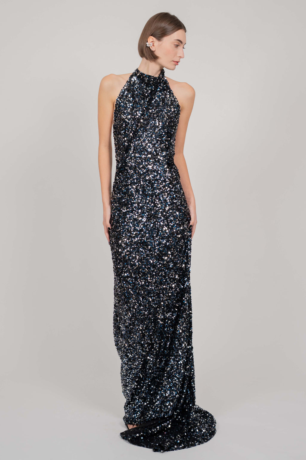 EXCLUSIVE SEQUIN DRESS SILVER/BLACK