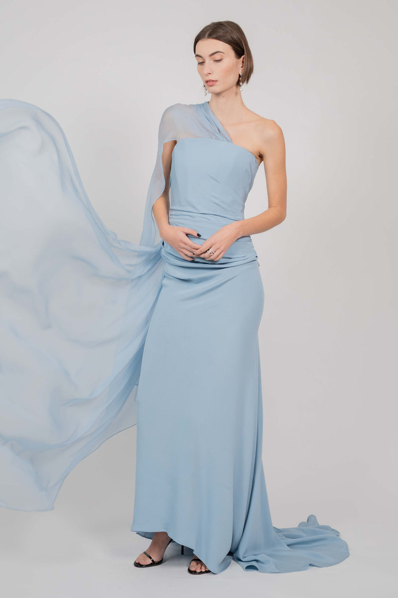 LONG CORSET GOWN (PALE BLUE)