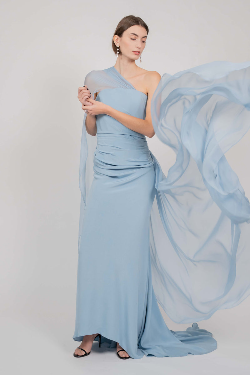 LONG CORSET GOWN (PALE BLUE)