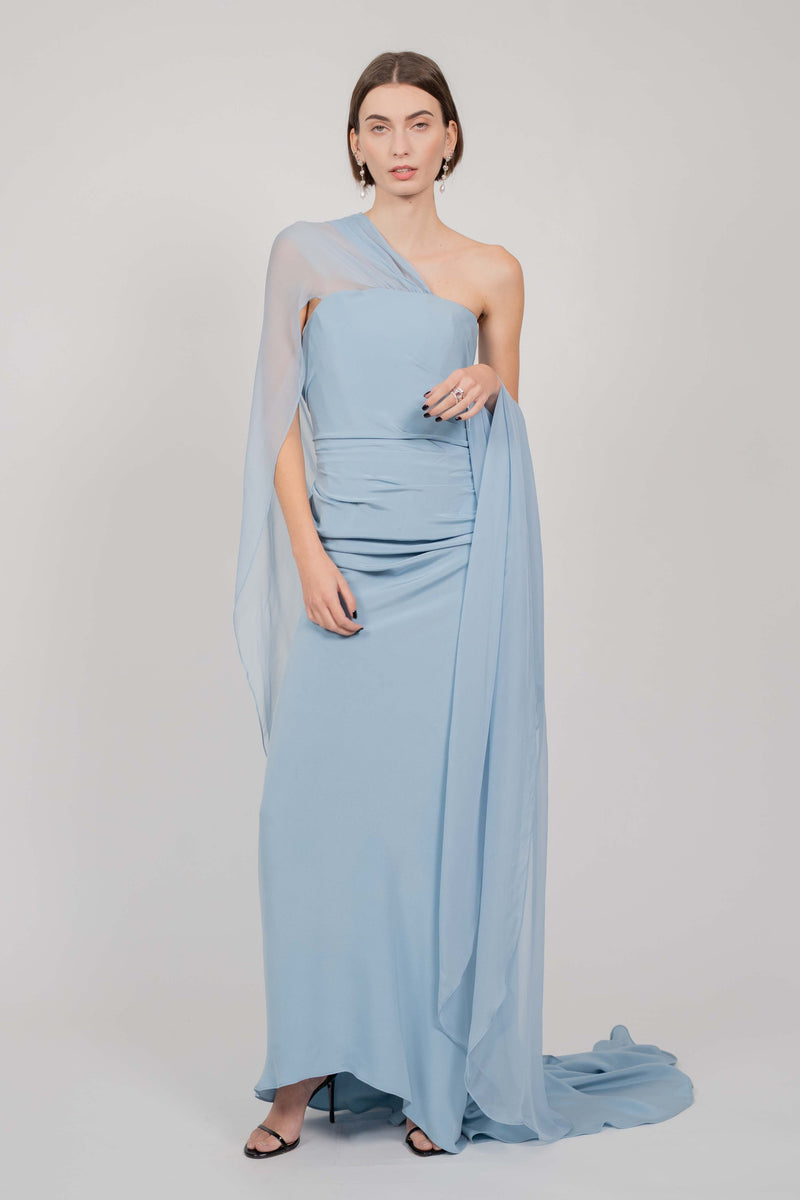 LONG CORSET GOWN (PALE BLUE)