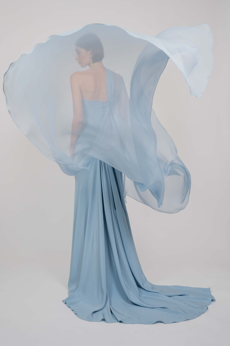 LONG CORSET GOWN (PALE BLUE)