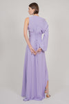 ASYMMETRIC LONG DRESS WITH ONE SLEEVE (VIOLET)