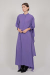 SILK SHIRT DRESS WITH BALOON SLEEVES (VIOLET)