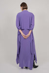 SILK SHIRT DRESS WITH BALOON SLEEVES (VIOLET)