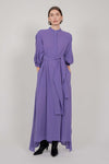 SILK SHIRT DRESS WITH BALOON SLEEVES (VIOLET)