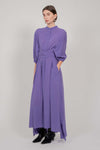 SILK SHIRT DRESS WITH BALOON SLEEVES (VIOLET)