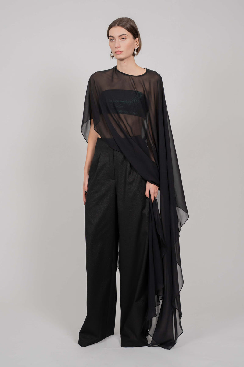 SILK CAPE (BLACK)