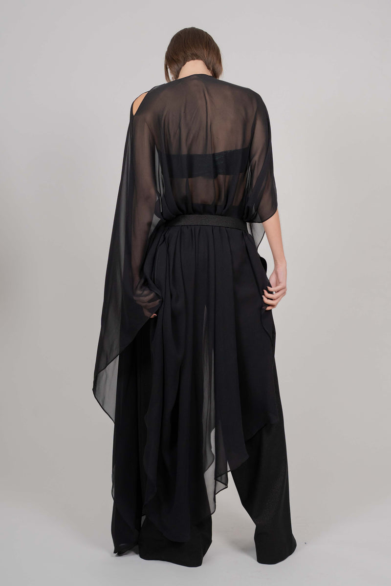 HIGH WAISTED TROUSERS (SHINY BLACK)