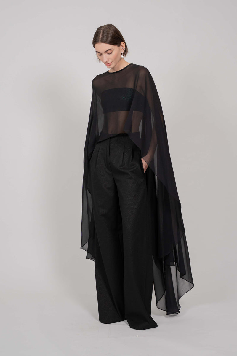 SILK CAPE (BLACK)