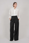 HIGH WAISTED TROUSERS (SHINY BLACK)
