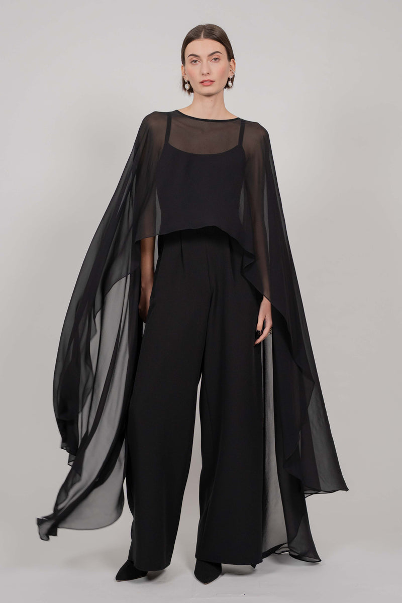 JUMPSUIT & CAPE (BLACK) - RENTAL