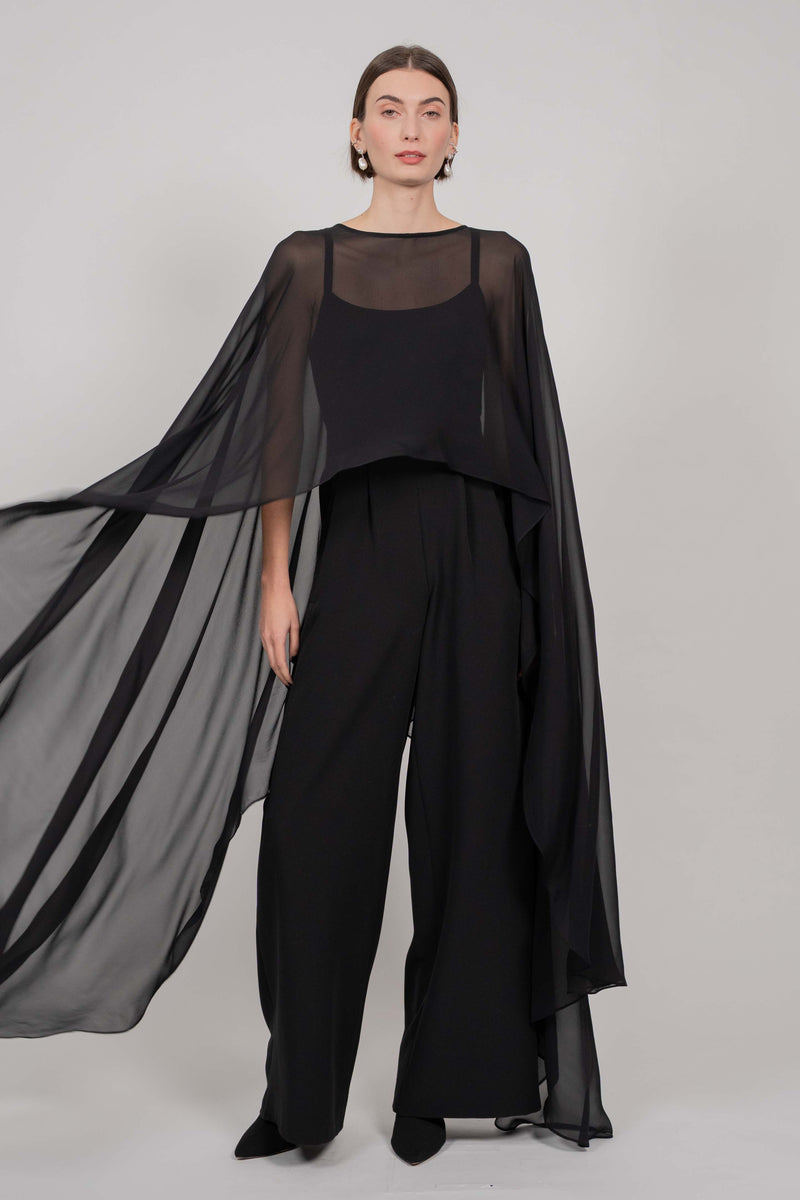 JUMPSUIT & CAPE (BLACK) - RENTAL