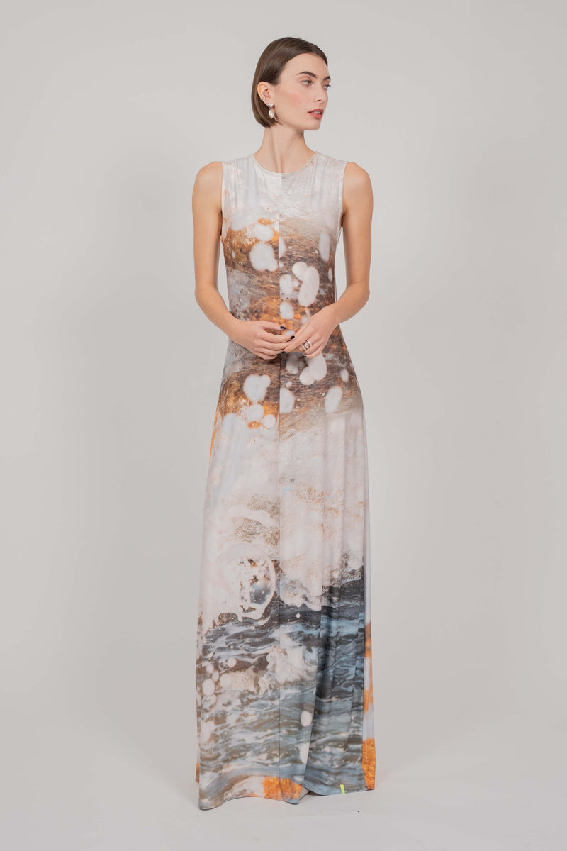 ELASTIC DRESS MAXI - (WILD SEA)