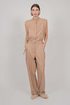 SLEEVELESS JUMPSUIT (CAMEL)