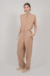 SLEEVELESS JUMPSUIT (CAMEL)