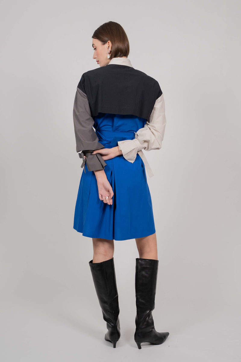 SHIRT MINI DRESS LONG SLEEVES (MULTICOLOUR)