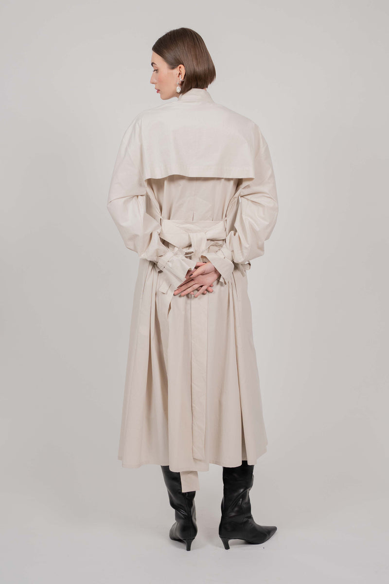 COTTON SHIRT MAXI DRESS (STONE)