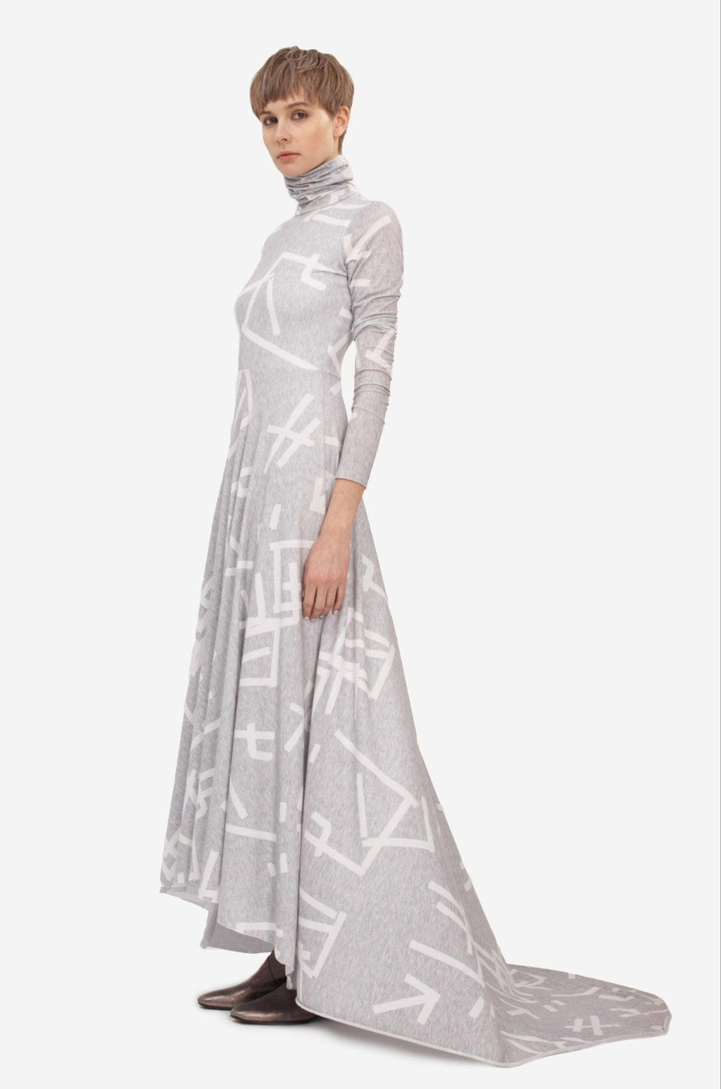 TURTLENECK MAXI DRESS WITH MARKS