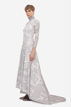 TURTLENECK MAXI DRESS WITH MARKS