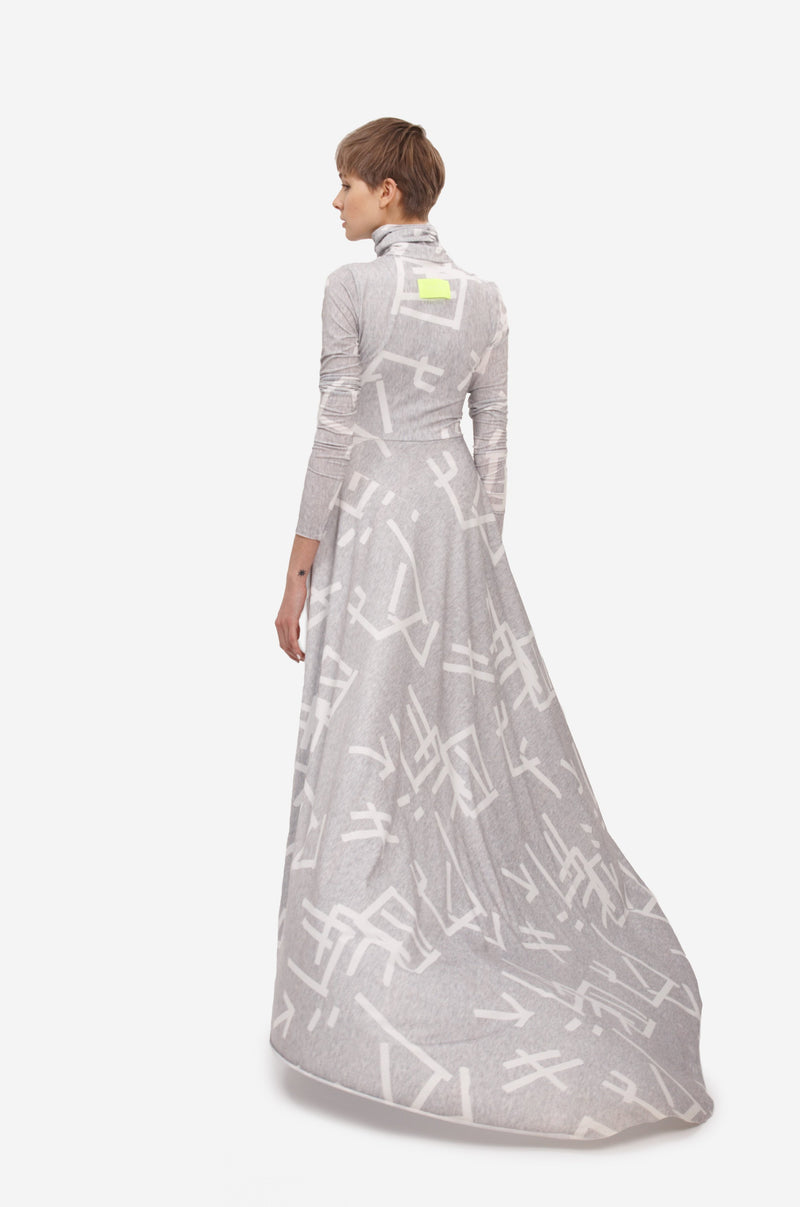 TURTLENECK MAXI DRESS WITH MARKS