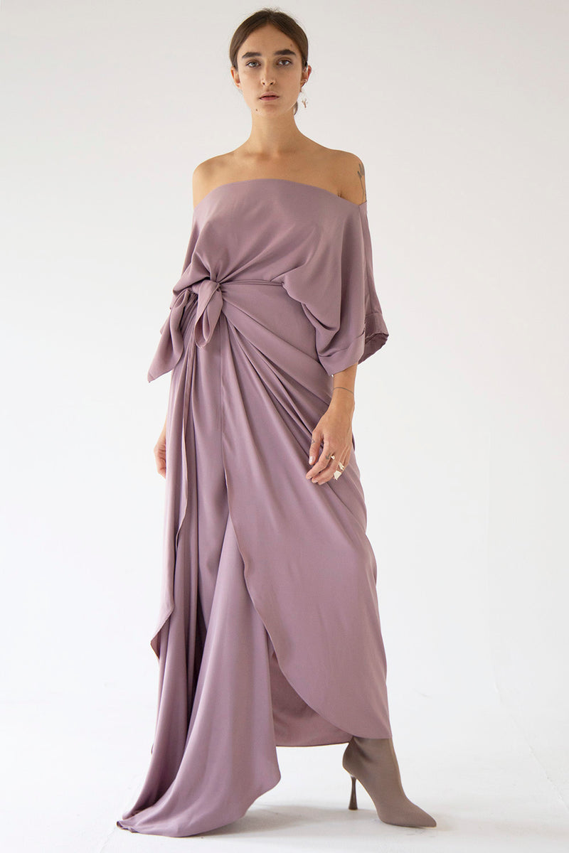 DRESS KNOT MAXI - DUSTY LAVENDER - RENTAL