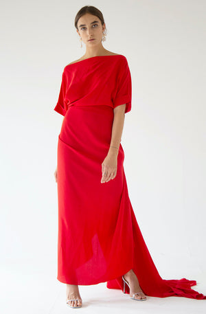 DRESS KNOT MAXI - RED