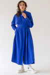 DRESS "TOUCH ME" BLUE PRINT LONG SLEEVES