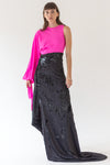 SEQUIN MAXI SKIRT & TOP - PINK, BLACK