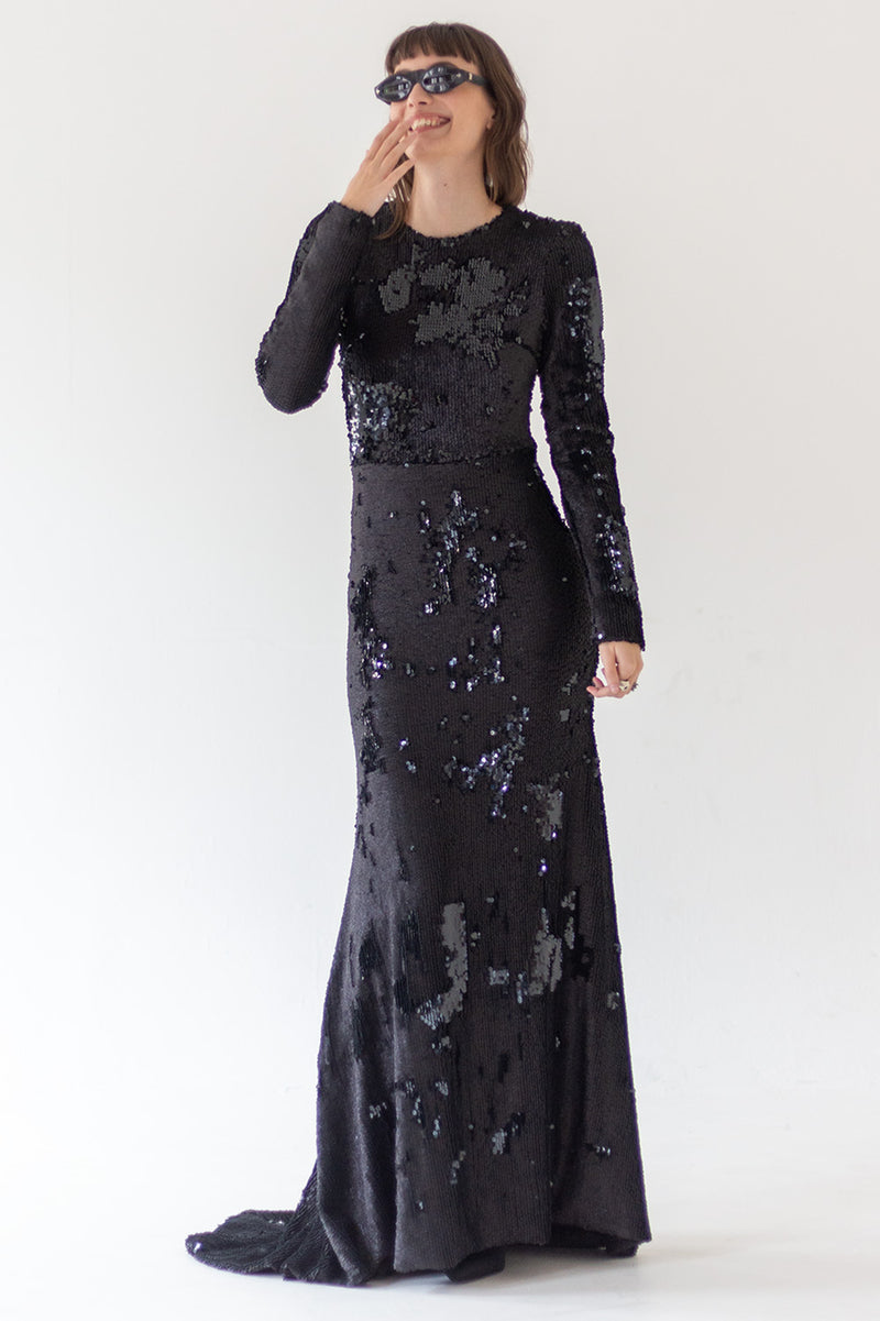 BLUR WITCH SEQUIN LONG SLEEVE DRESS - RENTAL