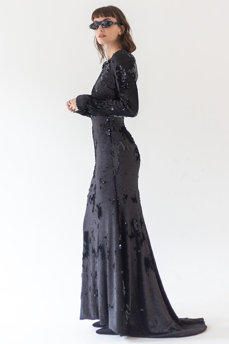 BLUR WITCH SEQUIN LONG SLEEVE DRESS - RENTAL