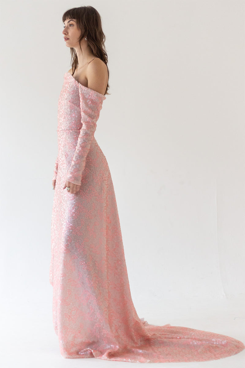 SEQUIN CORSET DRESS - PINK- RENTAL Leeda SEQUIN CORSET DRESS - PINK- RENTAL Leeda