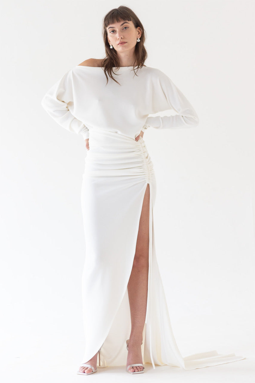 TOP AND SKIRT ODETA MAXI - WHITE - RENTAL