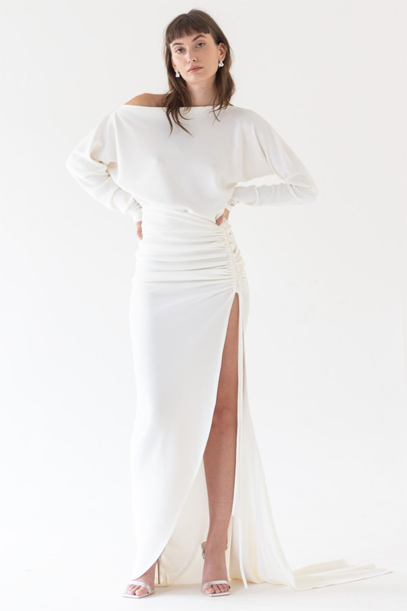 TOP AND SKIRT ODETA MAXI - WHITE - RENTAL