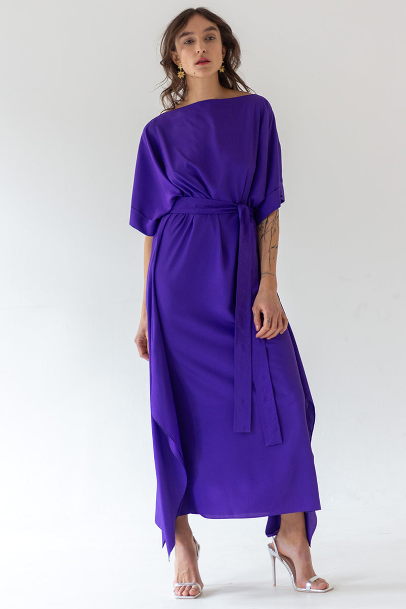 DRESS KNOT MIDI - PURPLE