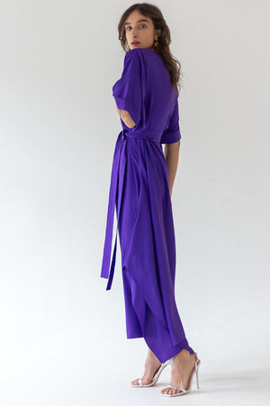 DRESS KNOT MIDI - PURPLE