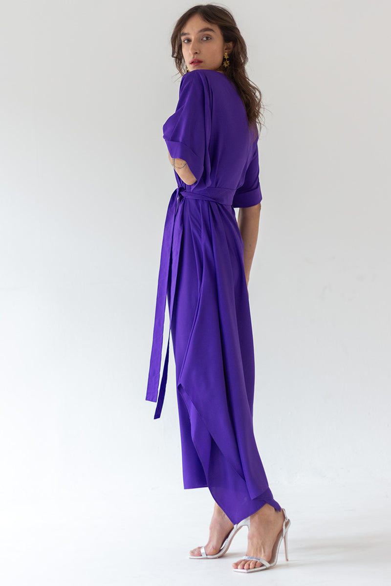 DRESS KNOT MIDI - PURPLE