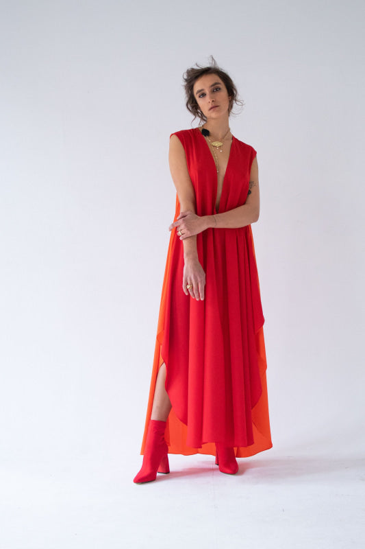 Reversible Dress Red & Orange Ii. - Rental