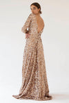 Sequin Gown With Open Back - Rental Dress