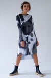 BASIC DRESS ROUND NECK LONG SLEEVES (CATCH ME - B&W, PINK)