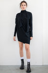 ASYMMETRIC TIE DRESS WITH LONG SLEEVE
