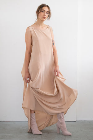 OCCASION WRAP DRESS WITH TRAIL