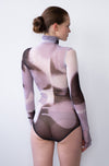 Leeda: bodysuit - SHEER BODYSUIT IN B&W