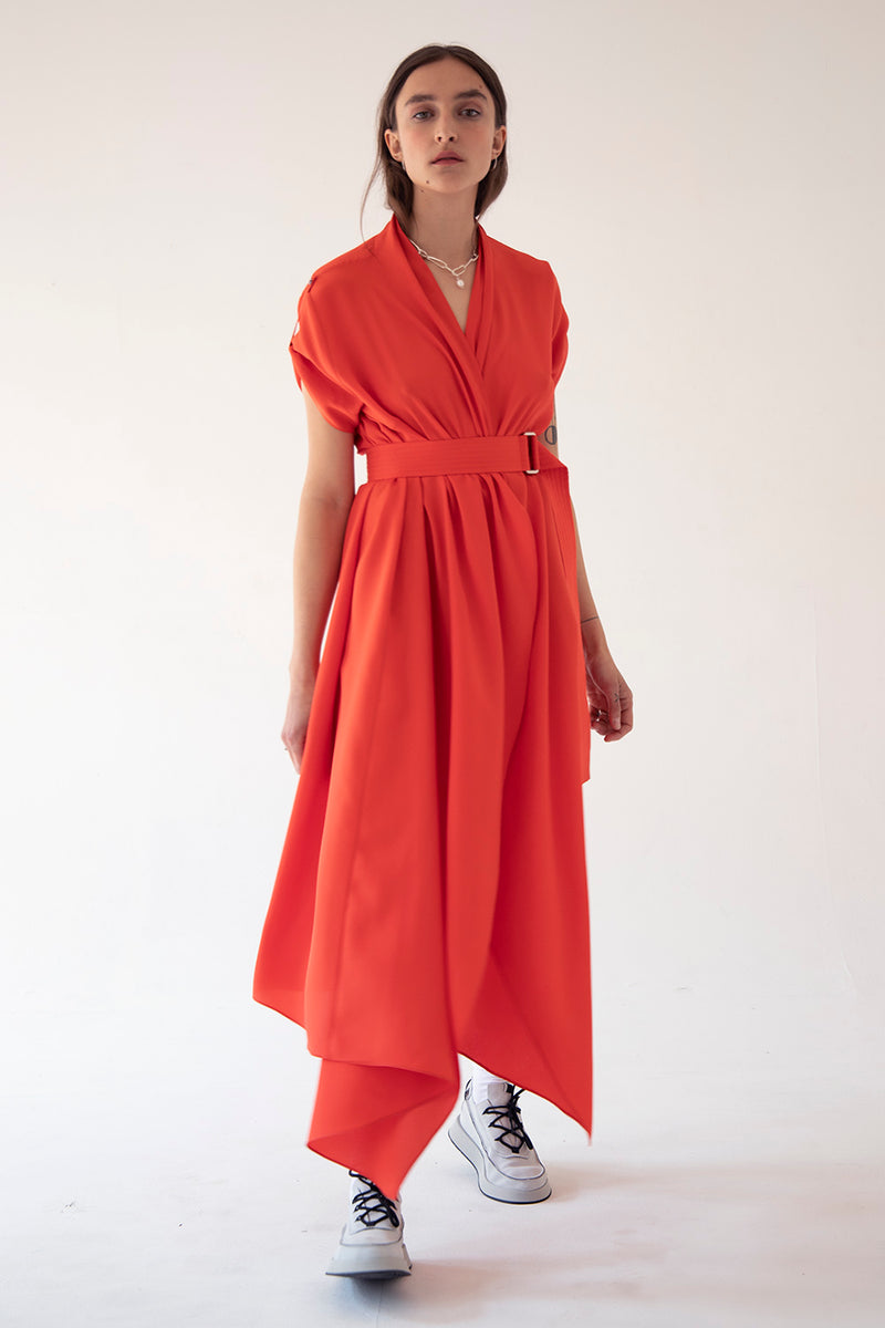 SIMPLE WRAP DRESS - APEROL