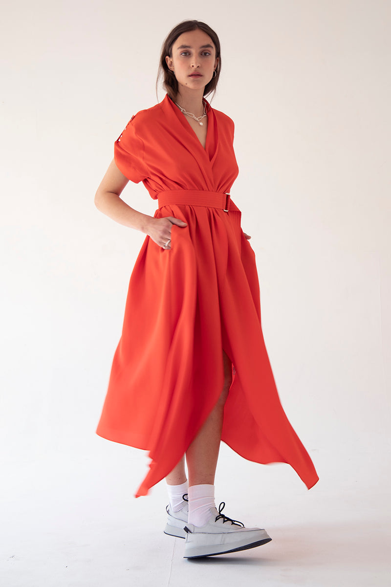 SIMPLE WRAP DRESS - APEROL