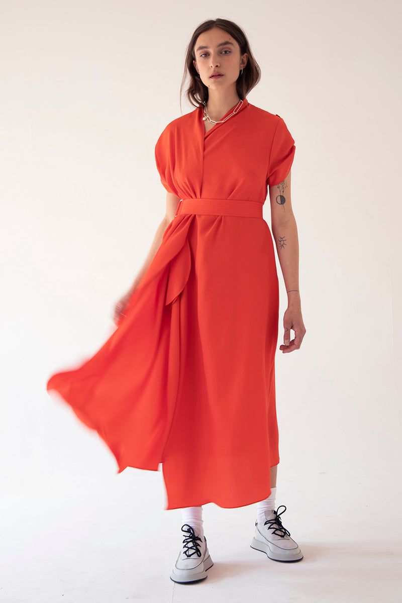SIMPLE WRAP DRESS - APEROL