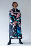 KIMONO DRESS VISCOSE - NAVY BLUE