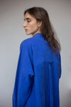 SHIRT DRESS WITH LONG SLEEVES - ROYAL BLUE