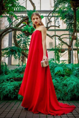 MAXI SILK DRESS- RED - RENTAL