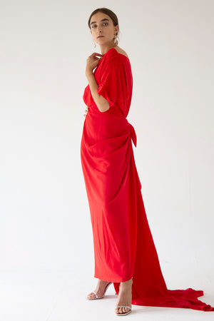 DRESS KNOT MAXI - RED